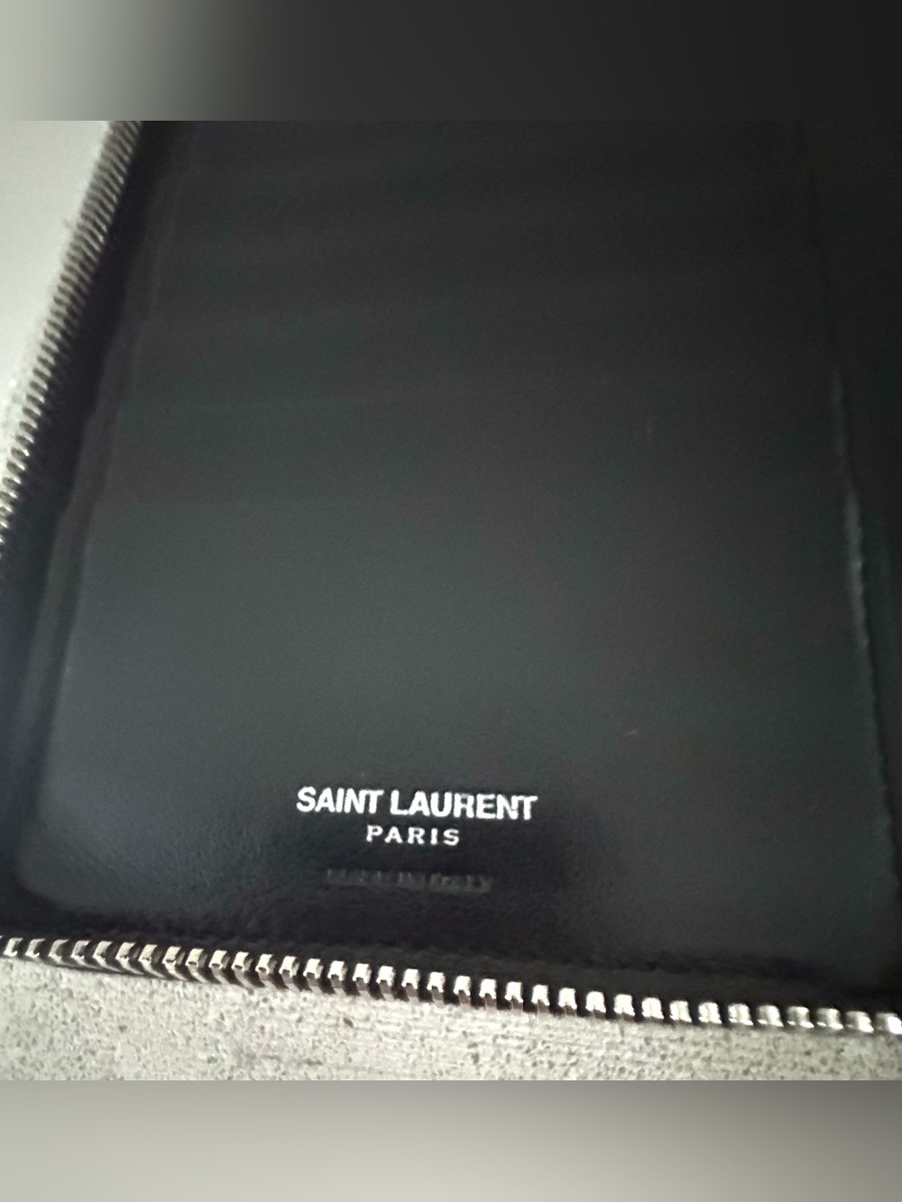 SAINT LAURENT Black Leather Zip Around Organizer Travel Wallet YSL EUC - Picture 4 of 8